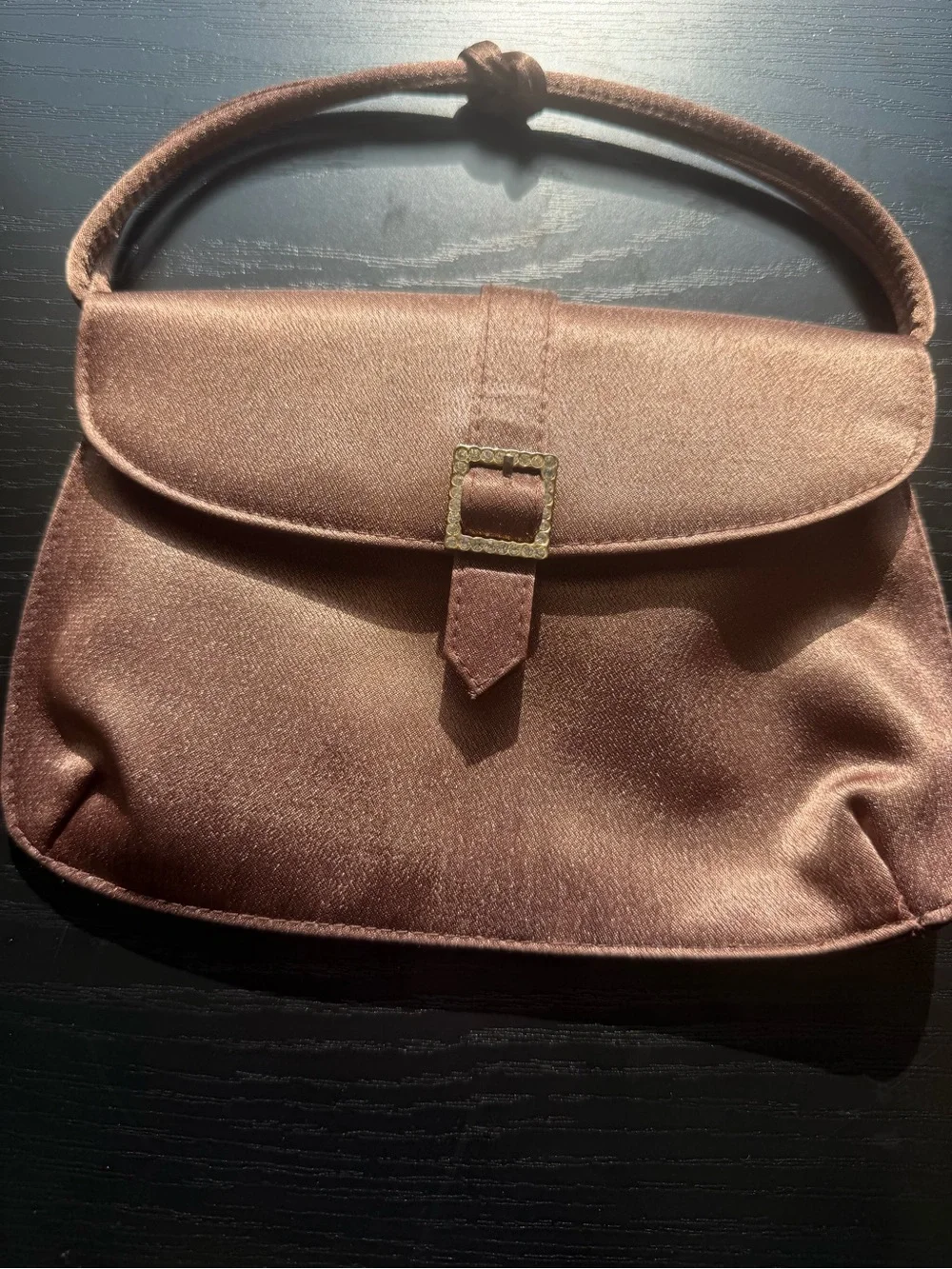 Vintage Gunne Sax Elegant Satin Formal Evening Clutch in Bronze